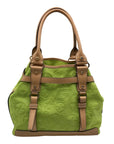 Francesco Biasia Tropical Green Suede & Leather Tote Bag
