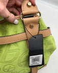 Francesco Biasia Tropical Green Suede & Leather Tote Bag