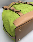 Francesco Biasia Tropical Green Suede & Leather Tote Bag