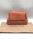 Jules Kae Peach Ellie Turn Lock Clutch