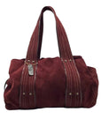Kale Dark Red Suede Leather Large Shoulder Bag