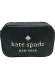 Kate Spade Black Leather Glitter On Mini Camera Crossbody Bag