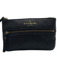 Kate Spade Black Pebbled Leather Cobble Hill Bee Wristlet