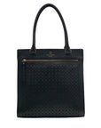 Kate Spade Black Pebbled Leather Lynne Bubbles Perforated Perri Lane Tote Bag