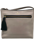 Kate Spade Gray and Black Pebbled Leather Chester Street Dessi Crossbody