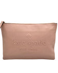 Kate Spade Light Pink Pebbled Leather Sienne Logo Pouch