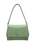 Kate Spade Mint Green Pebbled Leather Leila Medium Flap Satchel Bag