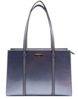 Kate Spade Patent Metallic Blue Kenzie Large Tote Bag