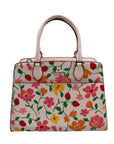 Kate Spade Pink Leather Madison Strawberry Garden Floral Satchel Bag
