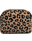 Kate Spade Tan & Black Leather Kali Leopard Print Dome Crossbody