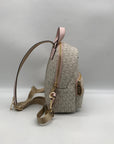 Michael Kors Vanilla And Pink Monogram Logo Erin Backpack Bag
