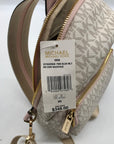 Michael Kors Vanilla And Pink Monogram Logo Erin Backpack Bag