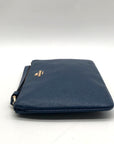 Coach Navy Blue Pebbled Leather Wristlet
