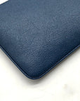 Coach Navy Blue Pebbled Leather Wristlet