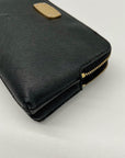 Michael Kors Black Jet Set Travel Double Zip Leather Wristlet