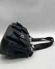 Coach Vintage Black Leather Double Pocket Tote Bag