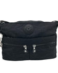 Kipling Black Noir Nylon Multipocket Angie Shoulder Bag