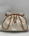 Kate Spade White Bridal Pearlized Leather Bow Frame Crossbody Bag