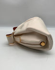 Kate Spade White Bridal Pearlized Leather Bow Frame Crossbody Bag