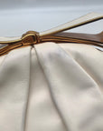 Kate Spade White Bridal Pearlized Leather Bow Frame Crossbody Bag