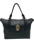 Michael Kors Black Leather Hamilton Satchel Bag
