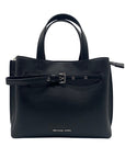 Michael Kors Black Emilia Small Pebbled Leather Satchel Bag
