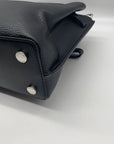 Michael Kors Black Emilia Small Pebbled Leather Satchel Bag