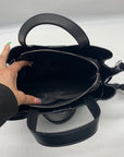 Michael Kors Black Emilia Small Pebbled Leather Satchel Bag