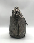 Coach Metallic Perforated Leather Drawstring Shoulder Bag
