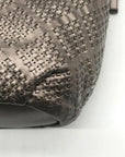 Coach Metallic Perforated Leather Drawstring Shoulder Bag