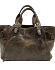 Kooba Green Distinctive Weathered Brown Leather Bag