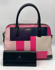 Kate Spade Pink Leather Convertible Satchel And Wallet