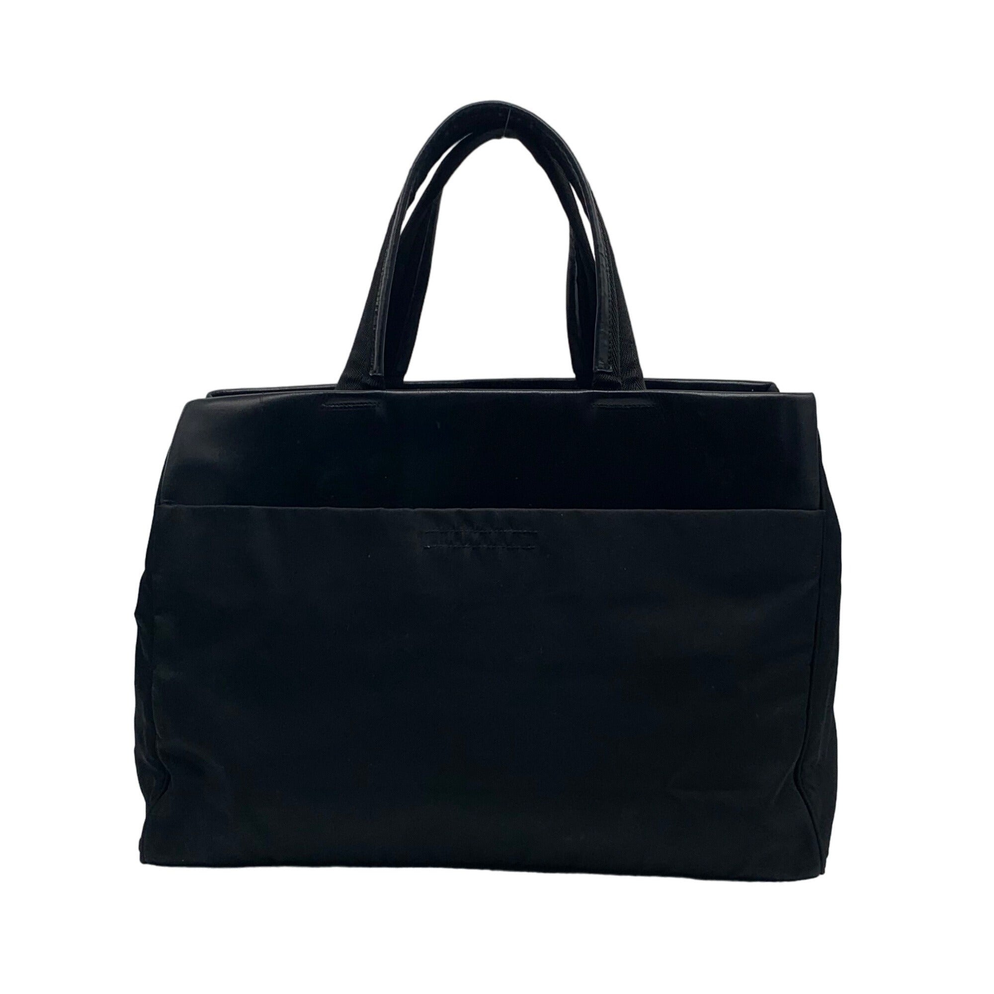 Prada Black Nylon And Leather Tessuto Tote Bag – One Purse