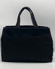 Prada Black Nylon And Leather Tessuto Tote Bag