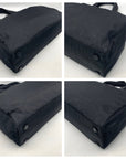 Prada Black Nylon And Leather Tessuto Tote Bag