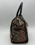 Brahmin Structured Python-Embossed Leather Satchel Bag