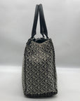 Guess Gray & Black Monogram Canvas Satchel Bag