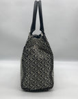 Guess Gray & Black Monogram Canvas Satchel Bag