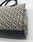 Guess Gray & Black Monogram Canvas Satchel Bag