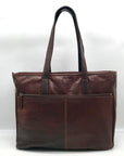 Jack Georges Brown Leather Laptop Tote