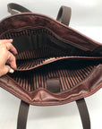 Jack Georges Brown Leather Laptop Tote
