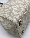 Michael Kors Vanilla Coated Canvas Cynthia Convertible Satchel