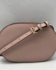 Michael Kors Pink Saffiano Leather Jet Set Travel Oval Crossbody Bag
