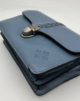 Patricia Nash Blue Fog Leather Bianco Crossbody