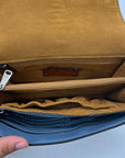 Patricia Nash Blue Fog Leather Bianco Crossbody