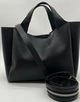 DKNY Black Multi-Strap Willa Satchel Bag