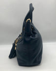 Michael Kors Blue Leather Camden Large Drawstring Satchel
