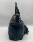 Michael Kors Blue Leather Camden Large Drawstring Satchel