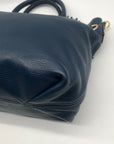 Michael Kors Blue Leather Camden Large Drawstring Satchel