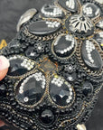 Mary Frances Sublime Black Beaded & Jeweled Embellished Clutch
